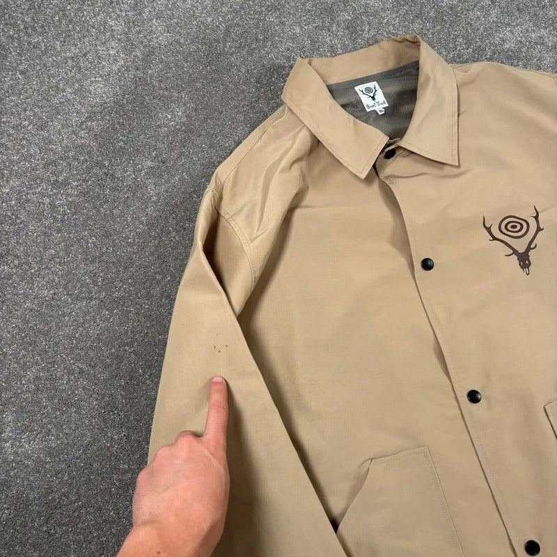South2 West8 Logo Coach Jacket Beige XL