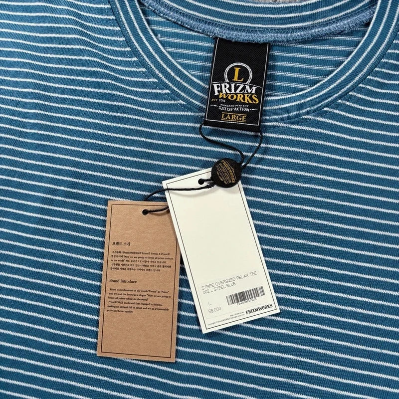 Frizmworks Oversized Stripe T Shirt Blue L