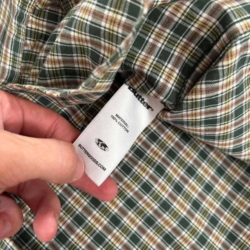 Butter Goods Plaid Graphic Shirt Green L