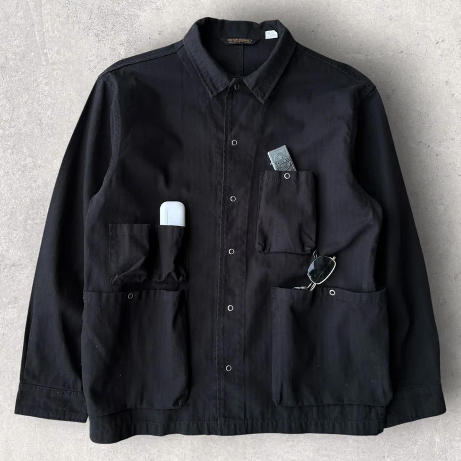 Uniform Bridge Field Utility Shacket Black L Korea Import Workwear