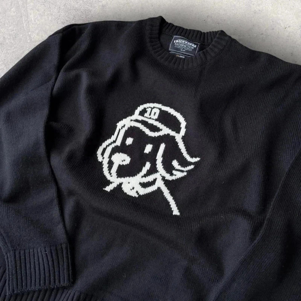 Frizmworks Pup Sketch Knit Black XL