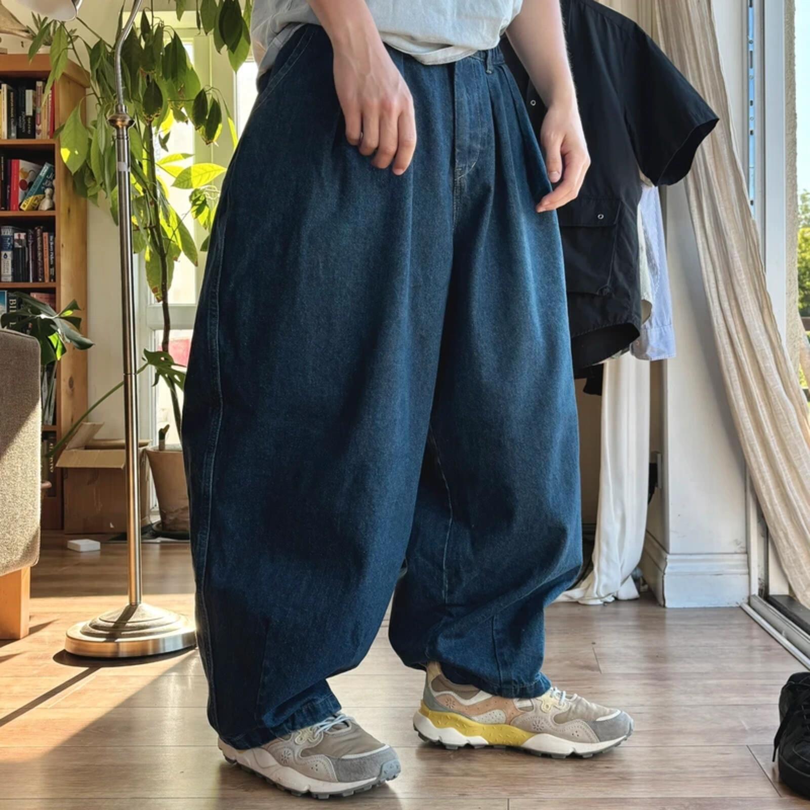 Anglan Denim Wide Balloon Pant Indigo L