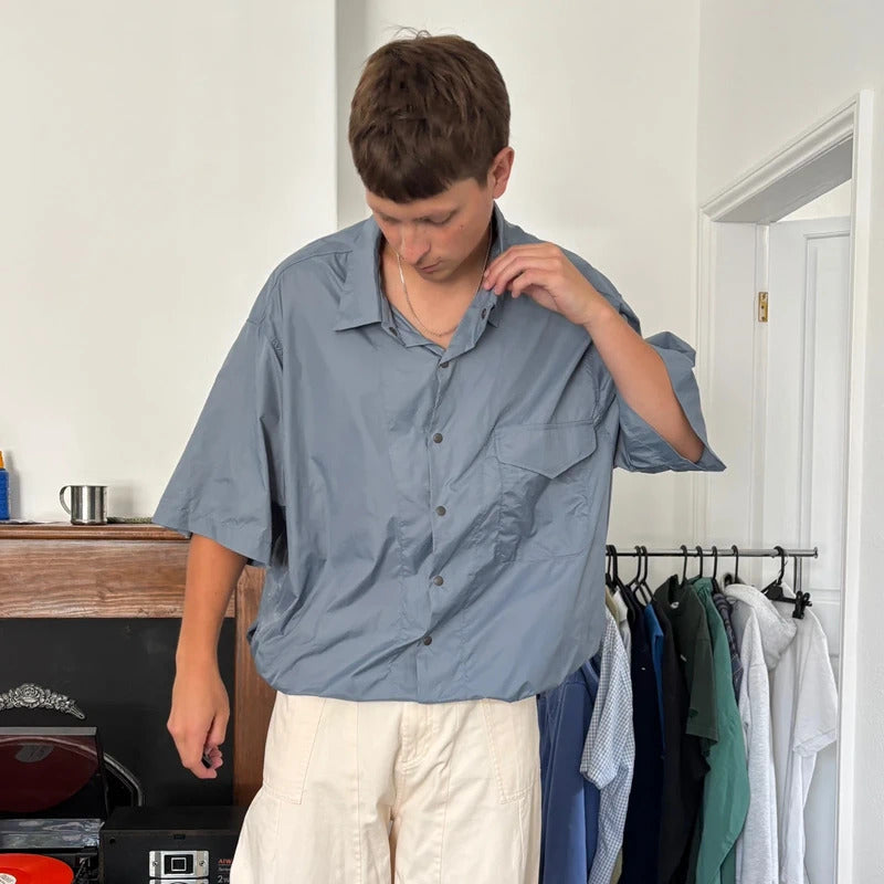 Anglan Nylon Adjustable Shirt Blue L