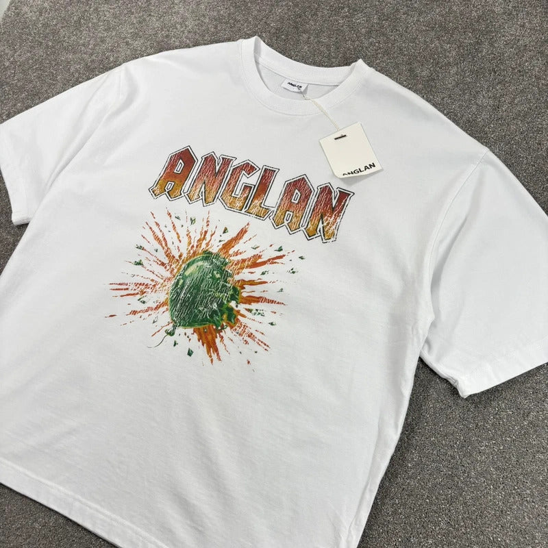 Anglan Vintage Blast Graphic T Shirt White L