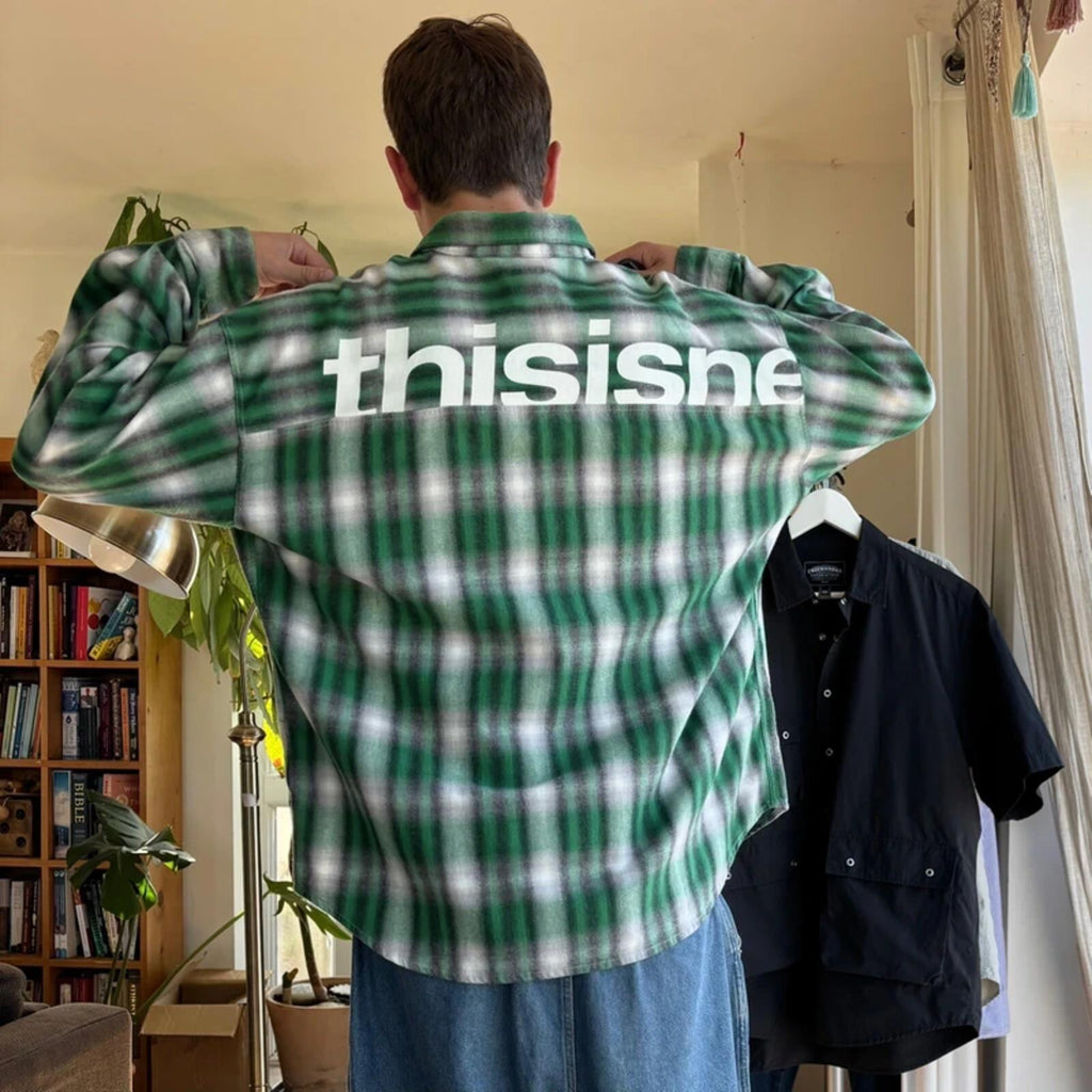 Thisisneverthat Check Flannel Shirt Green L