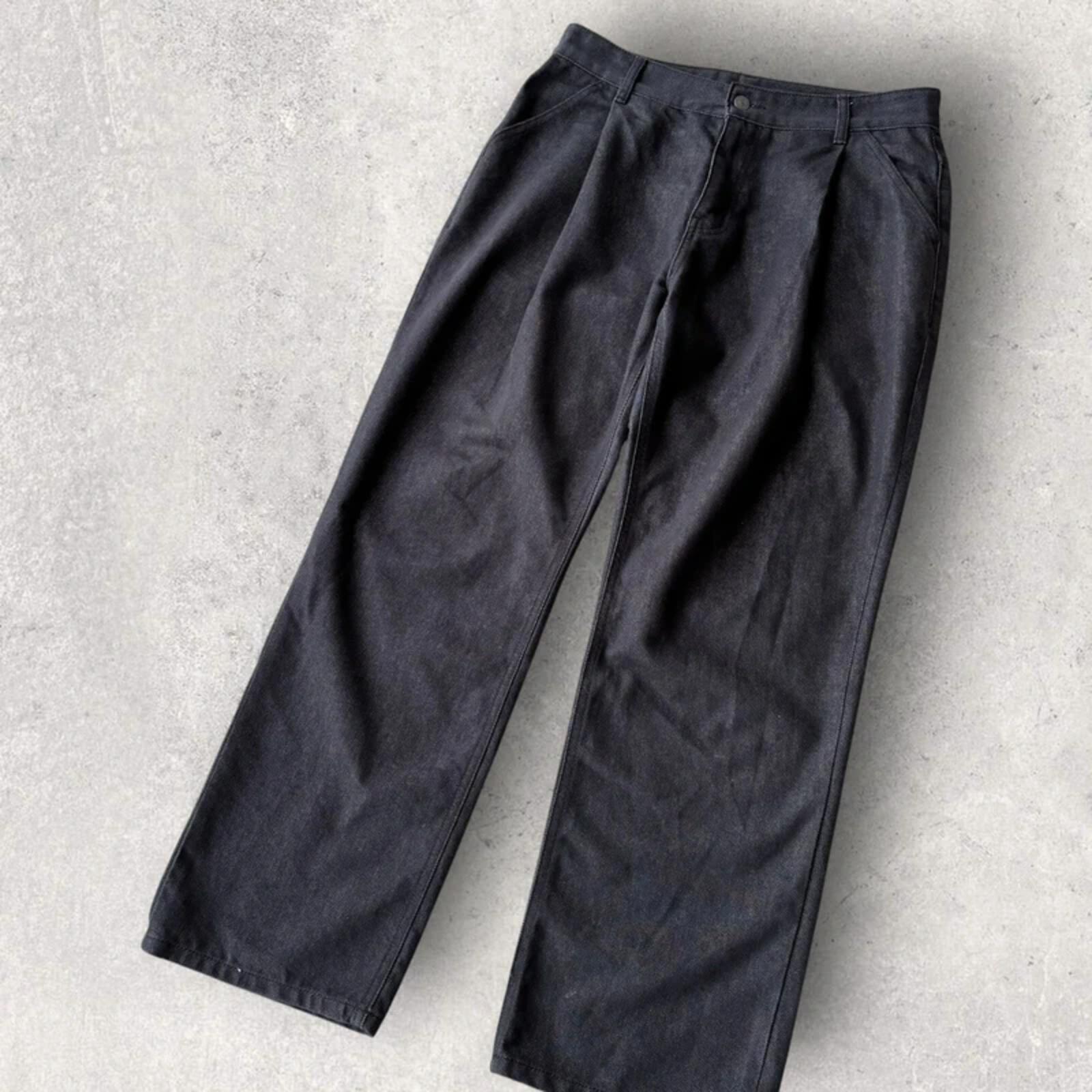 Uniform Bridge Pleated Baggy Jeans Grey L