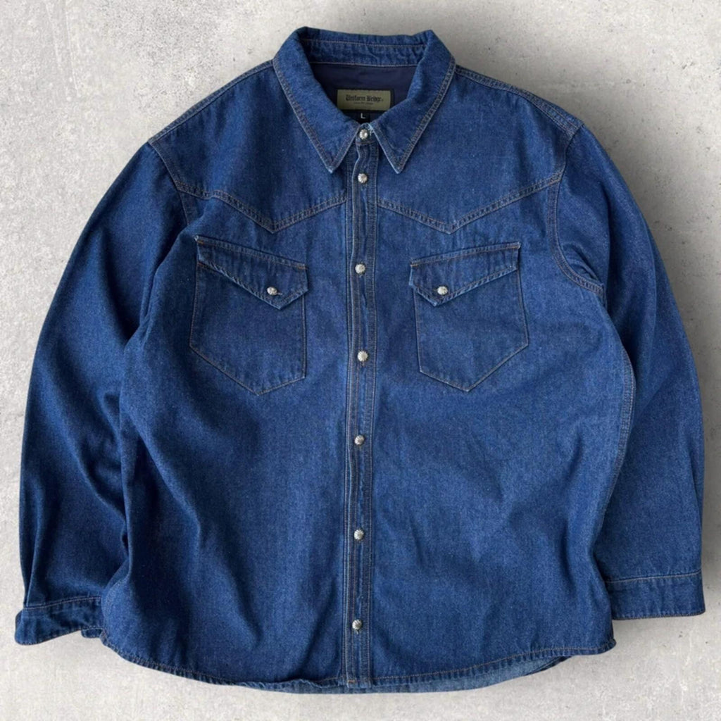 Uniform Bridge Western Denim Shirt Blue L