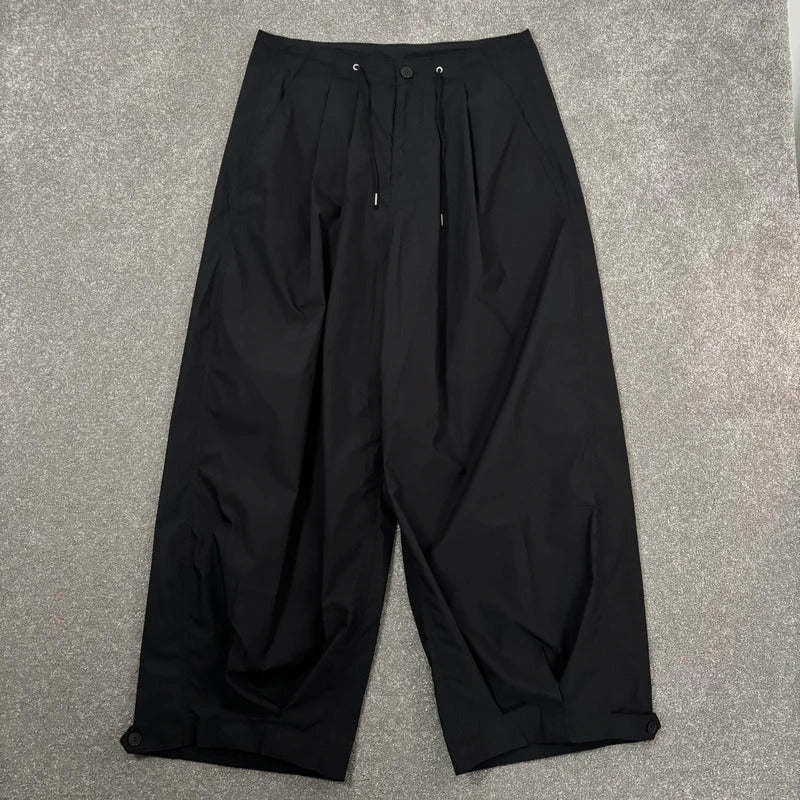 Uniform Bridge Nylon Pleated Wide Pant Black W29