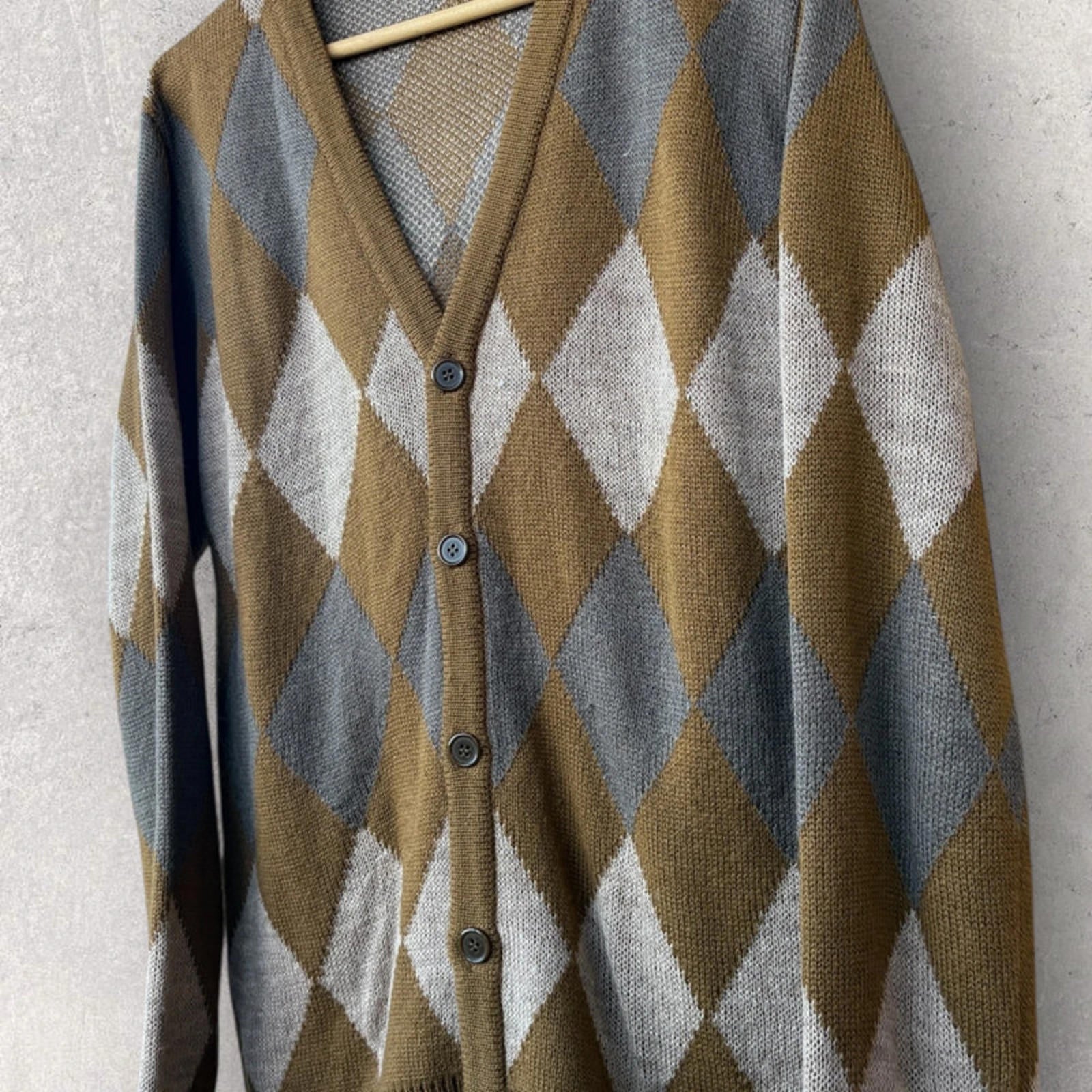 Beams Japan Diamond Knit Cardigan Brown Size S