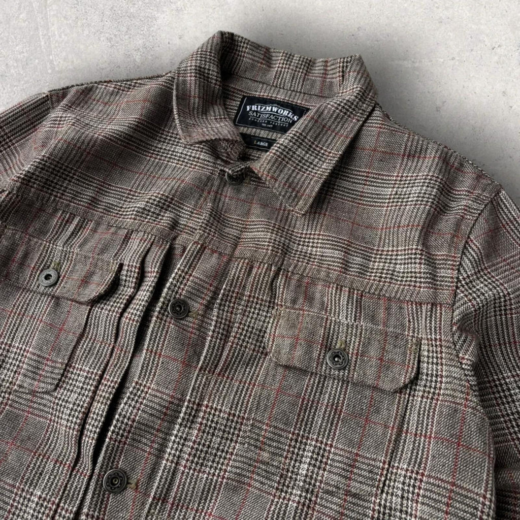 Frizmworks Glen Check Trucker Jacket Brown M
