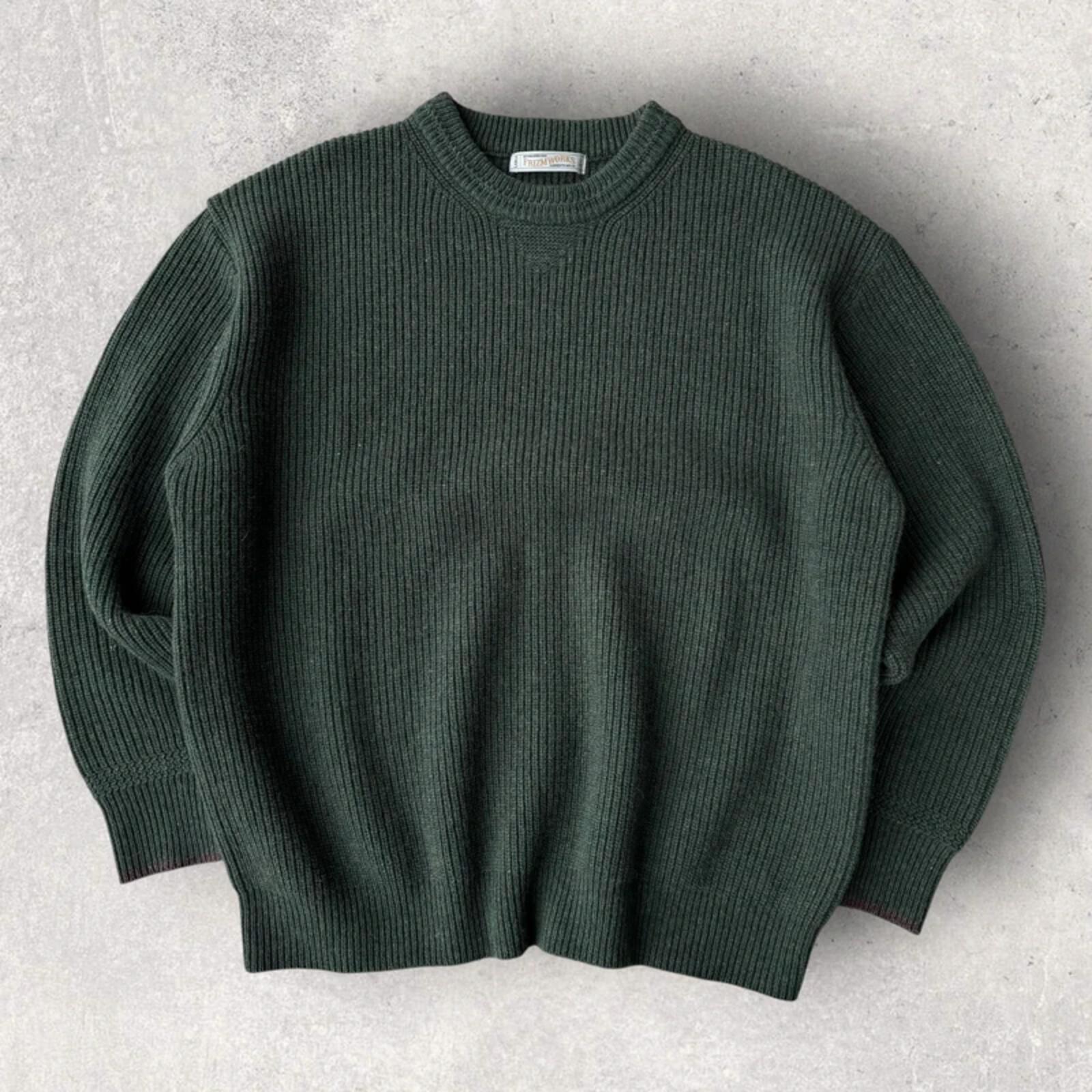 Frizmworks Patch Round Pullover Knit Forest Green L