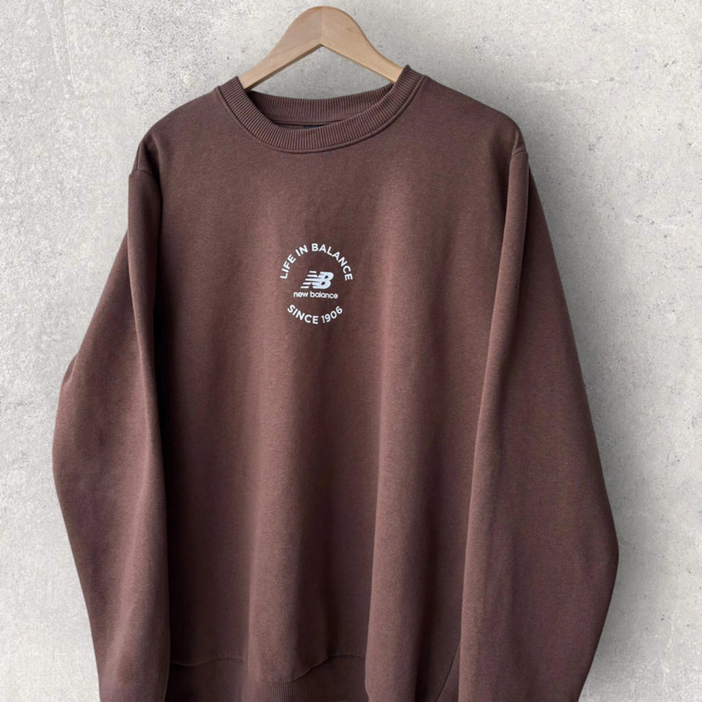 New Balance Centre Balance Sweatshirt Brown Size M