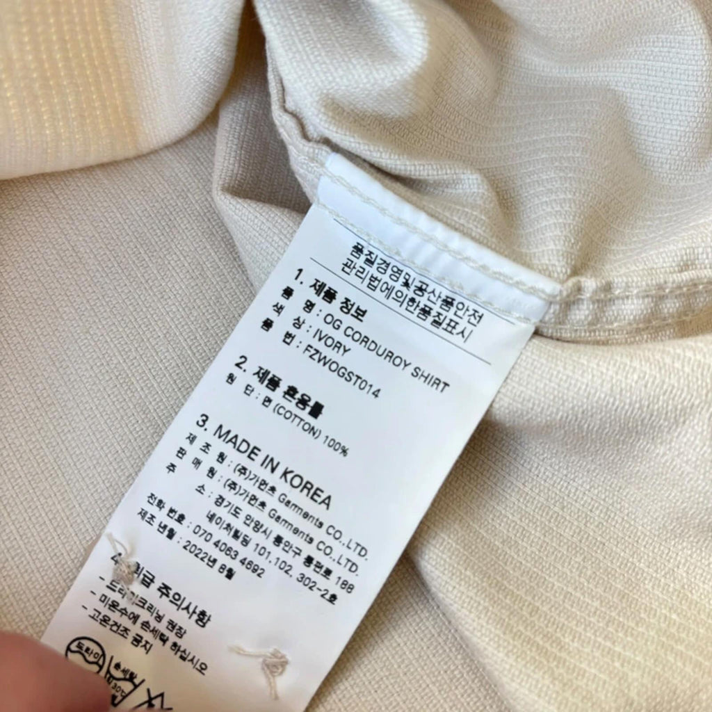Frizmworks OG Corduroy Shirt Ivory M
