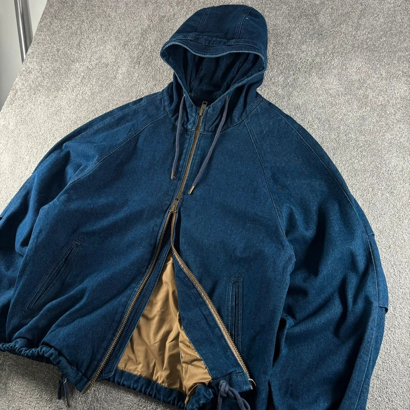 Frizmworks Washed Denim Hooded Parka Indigo XL