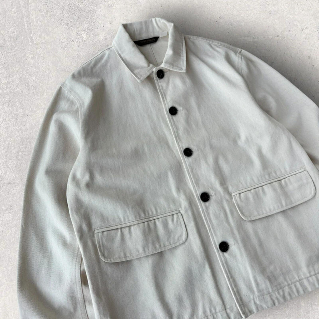 Uniform Bridge Cotton Utility Overshirt Ivory L