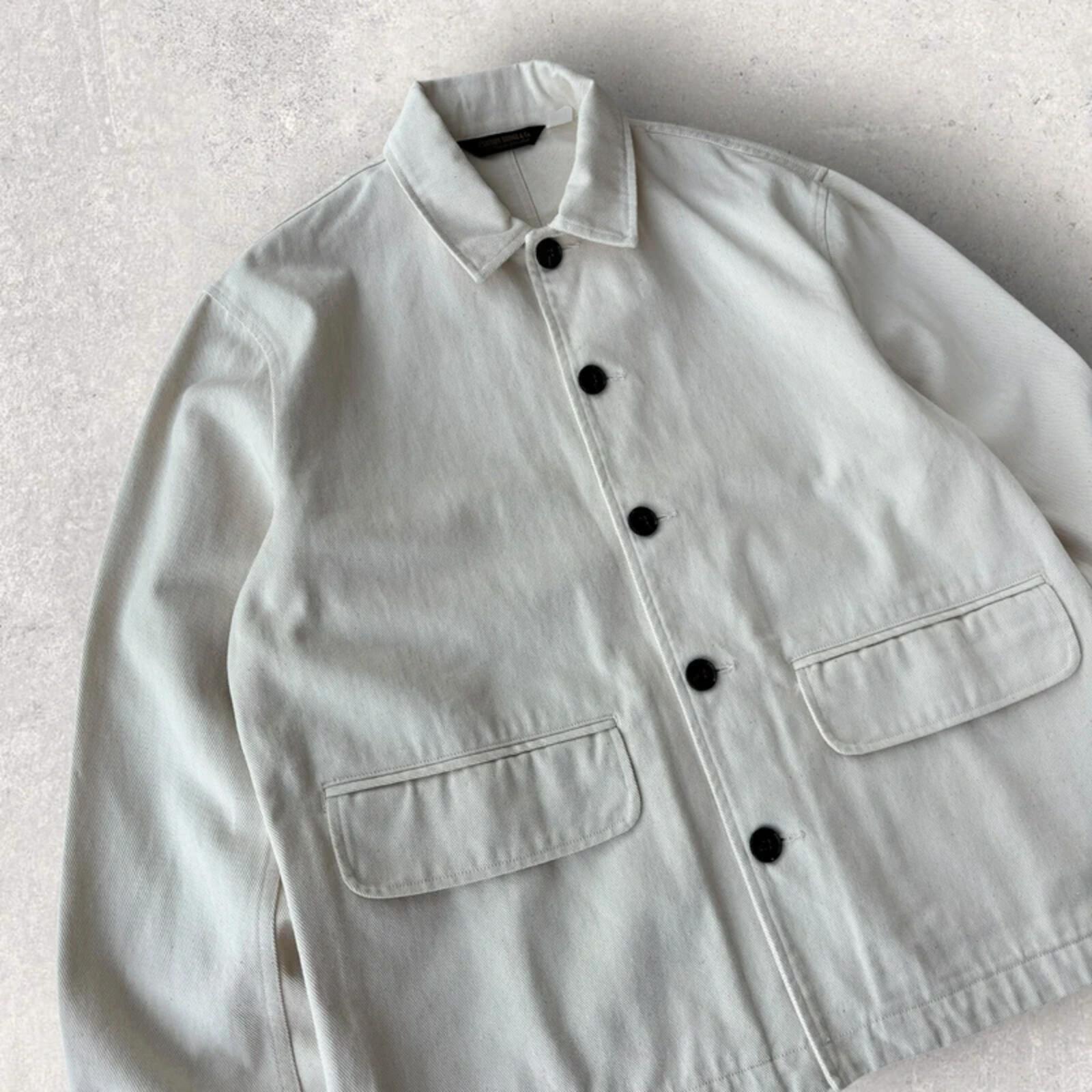 Uniform Bridge Cotton Utility Overshirt Ivory L