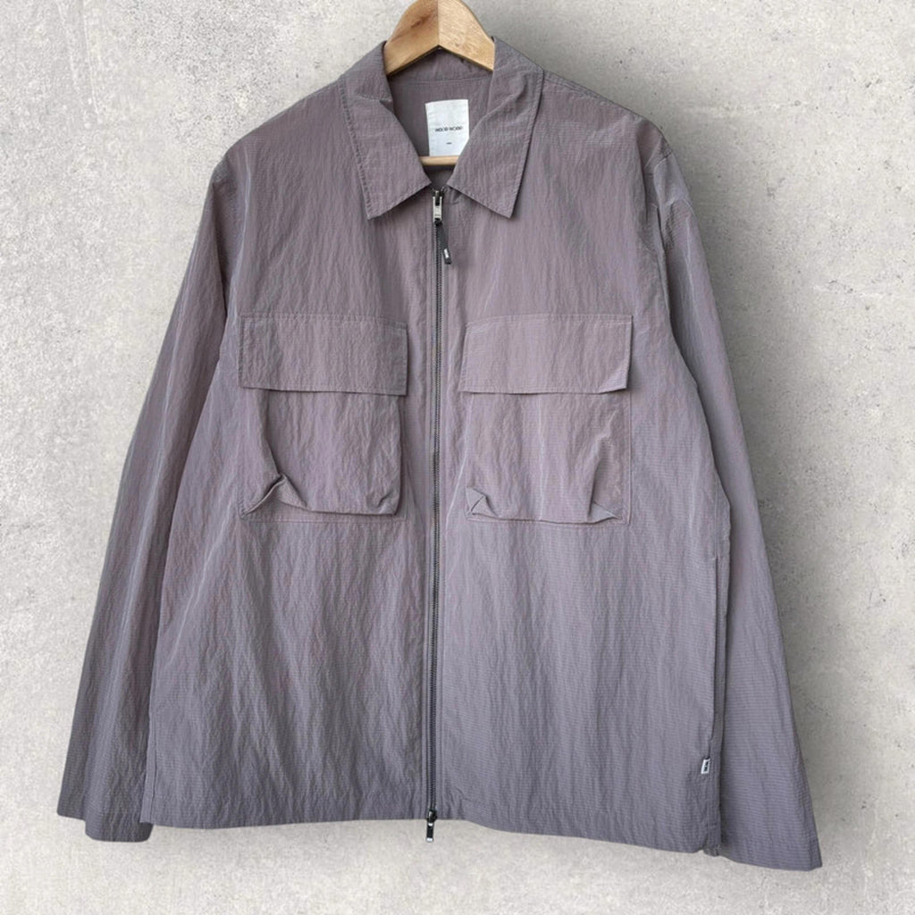 Wood Wood Egon Nylon Zip Shirt Pale Lilac Size L