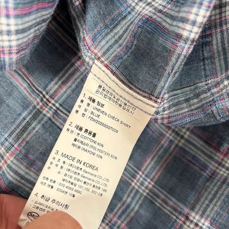 Frizmworks Uneven Check Shirt Blue L