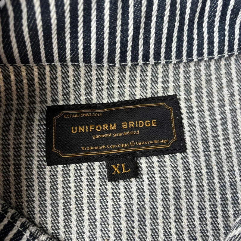 Uniform Bridge Hickory Stripe Chore Jacket Blue L