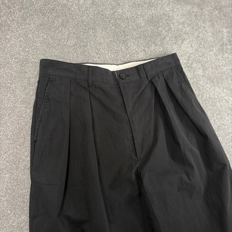 Uniform Bridge Pleated Wide Tapered Pant Black L