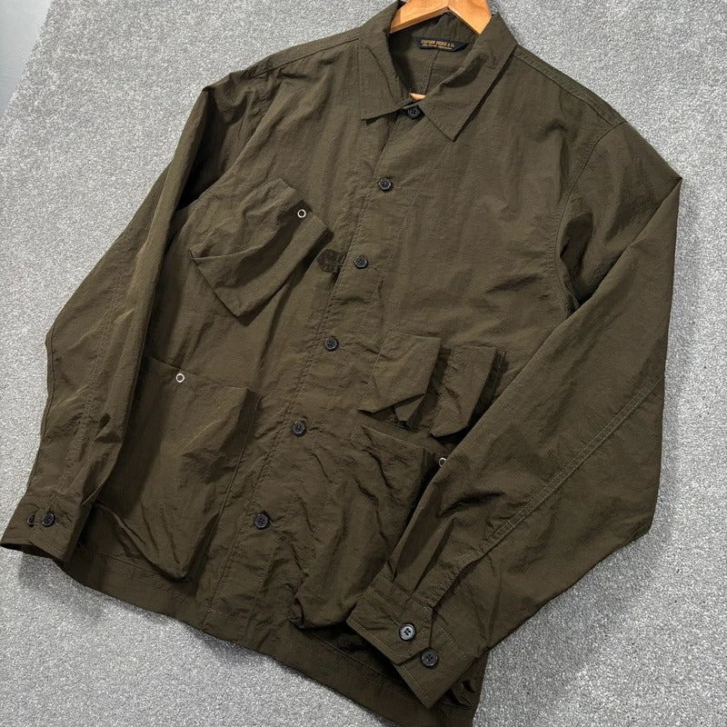 Uniform Bridge Nylon Utility Overshirt Olive L