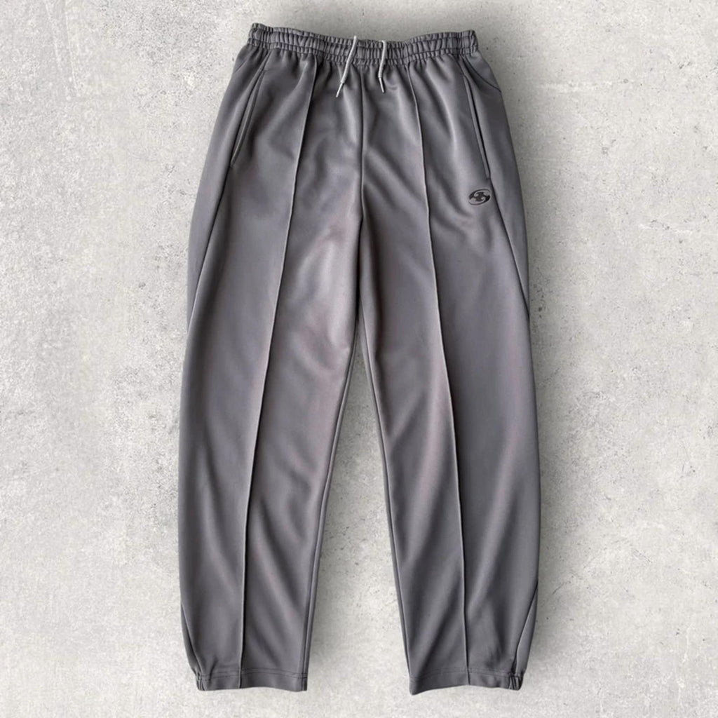 San San Gear Pleated Relaxed Track Pant Grey M Korea Import Streetwear