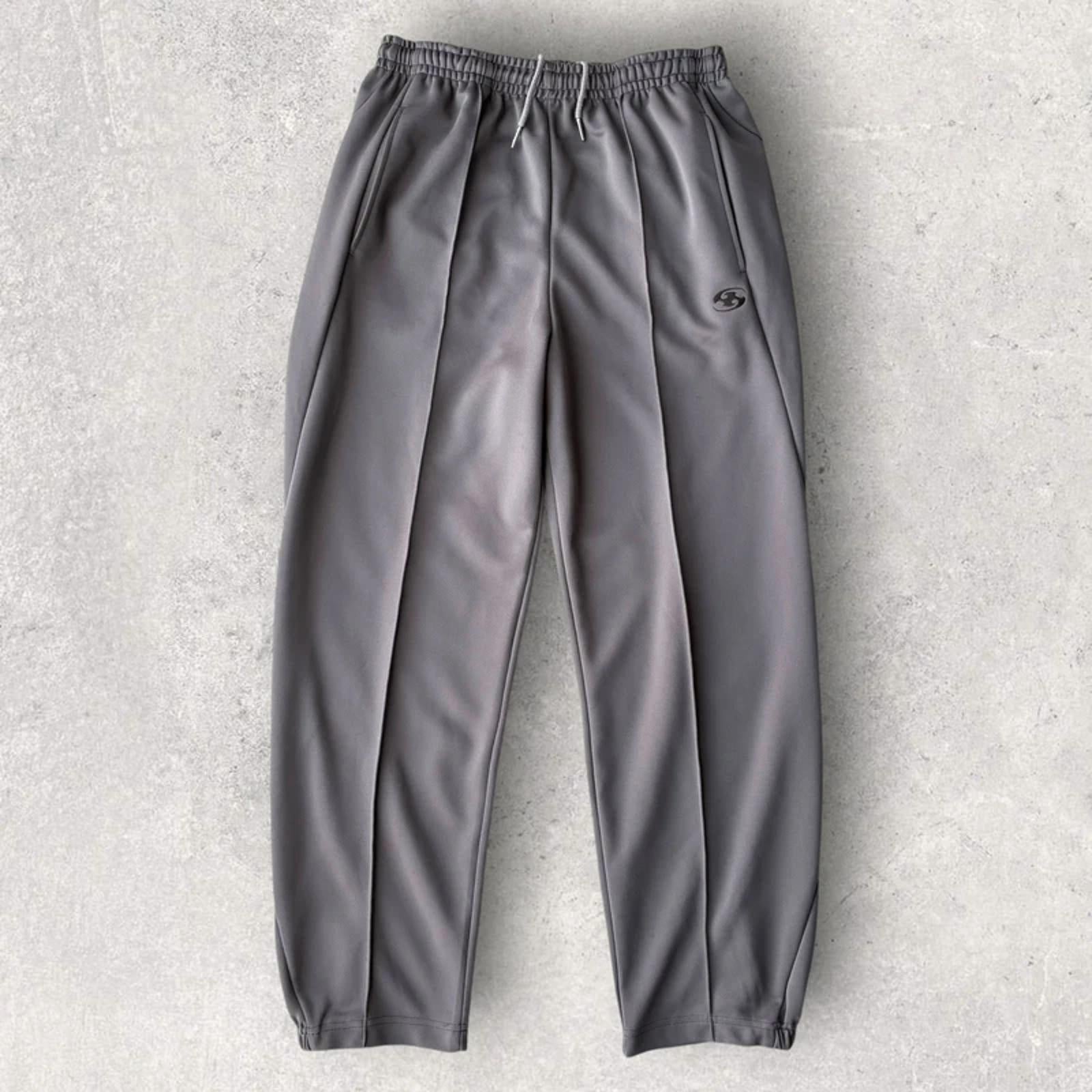 San San Gear Pleated Relaxed Track Pant Grey M Korea Import Streetwear