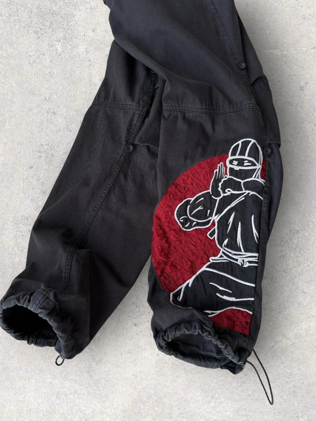 Maharishi Embroidered Ninja Trousers Black Size M