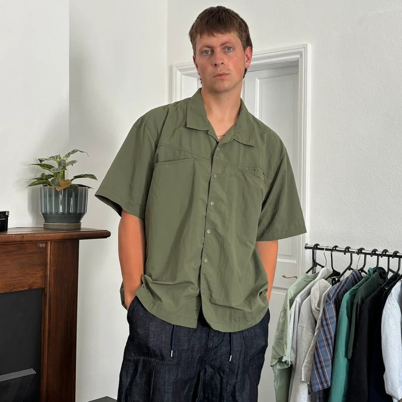 Gramicci Nylon Camp Shirt Green L