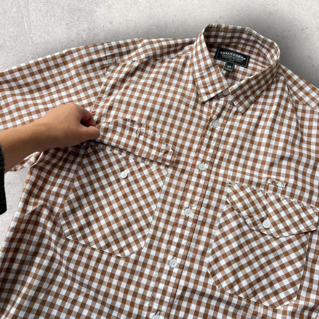 Frizmworks Check Oversized Shirt Brown M