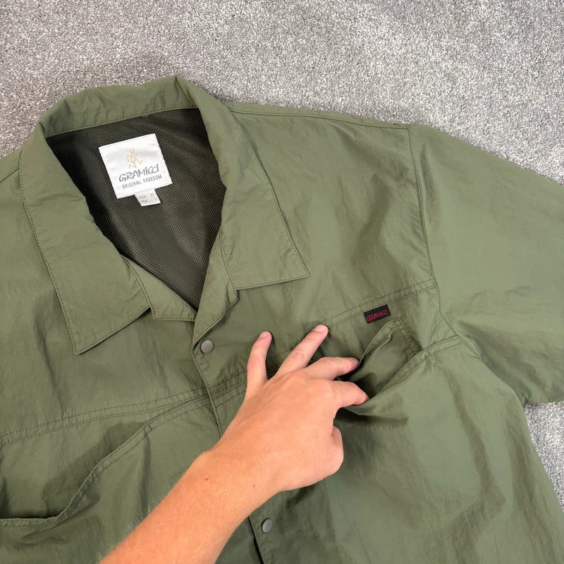 Gramicci Nylon Camp Shirt Green L