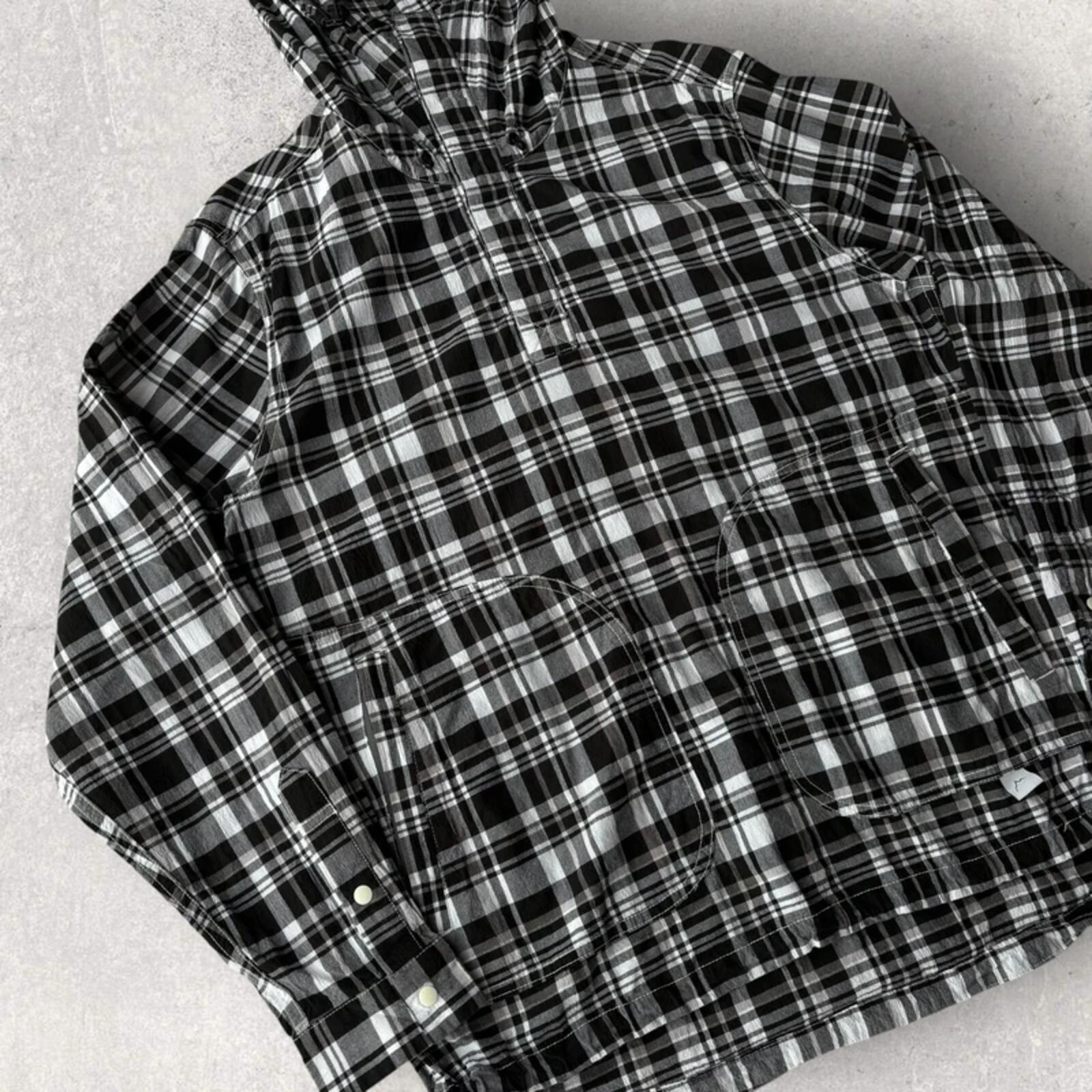CAYL Light Cotton Plaid Pullover Hoodie Black M ·