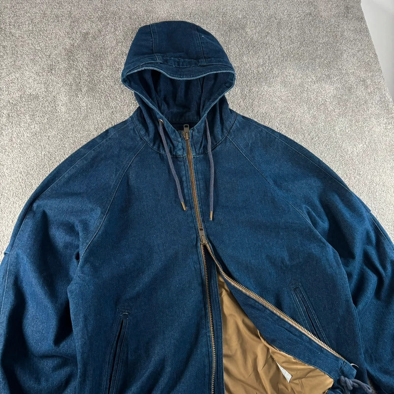 Frizmworks Washed Denim Hooded Parka Indigo XL