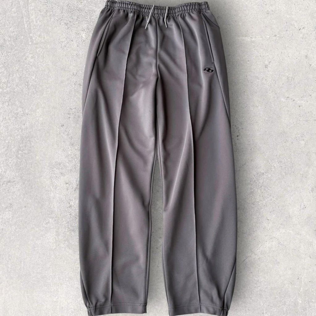 San San Gear Pleated Relaxed Track Pant Grey M Korea Import Streetwear