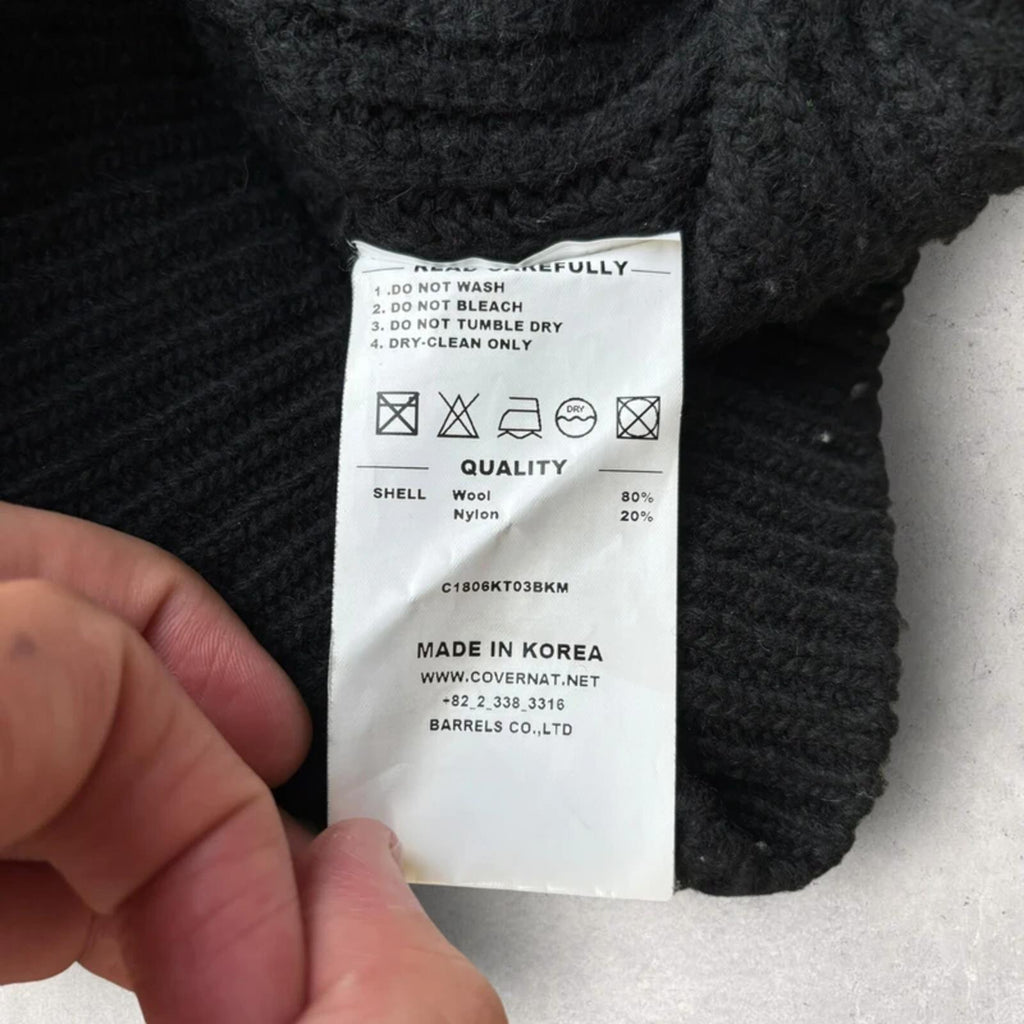 Covernat Wool Blend Button Cardigan Black M