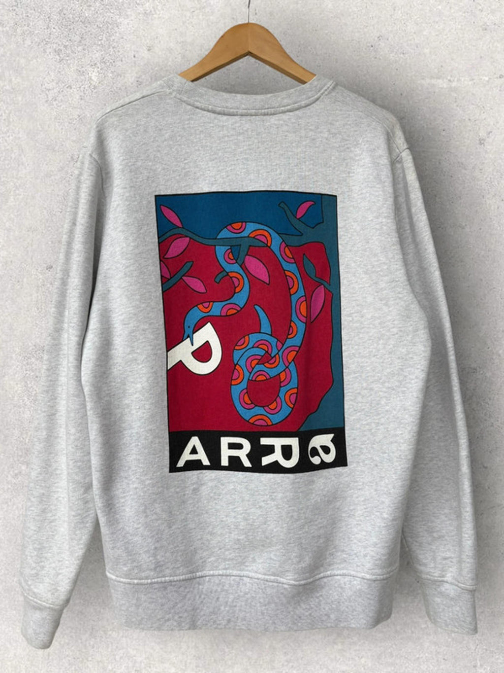 Parra Eve’s Garden Graphic Crew Sweater Grey Size M