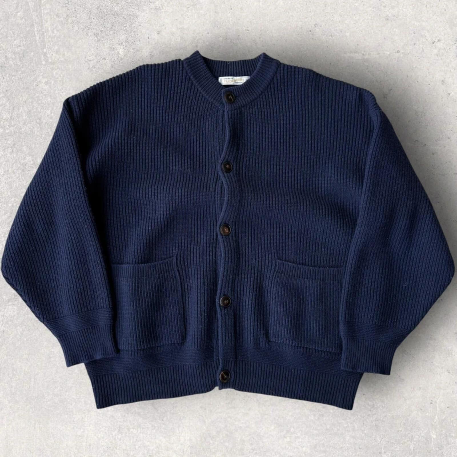 Frizmworks Heavy Wool Round Cardigan Navy XL