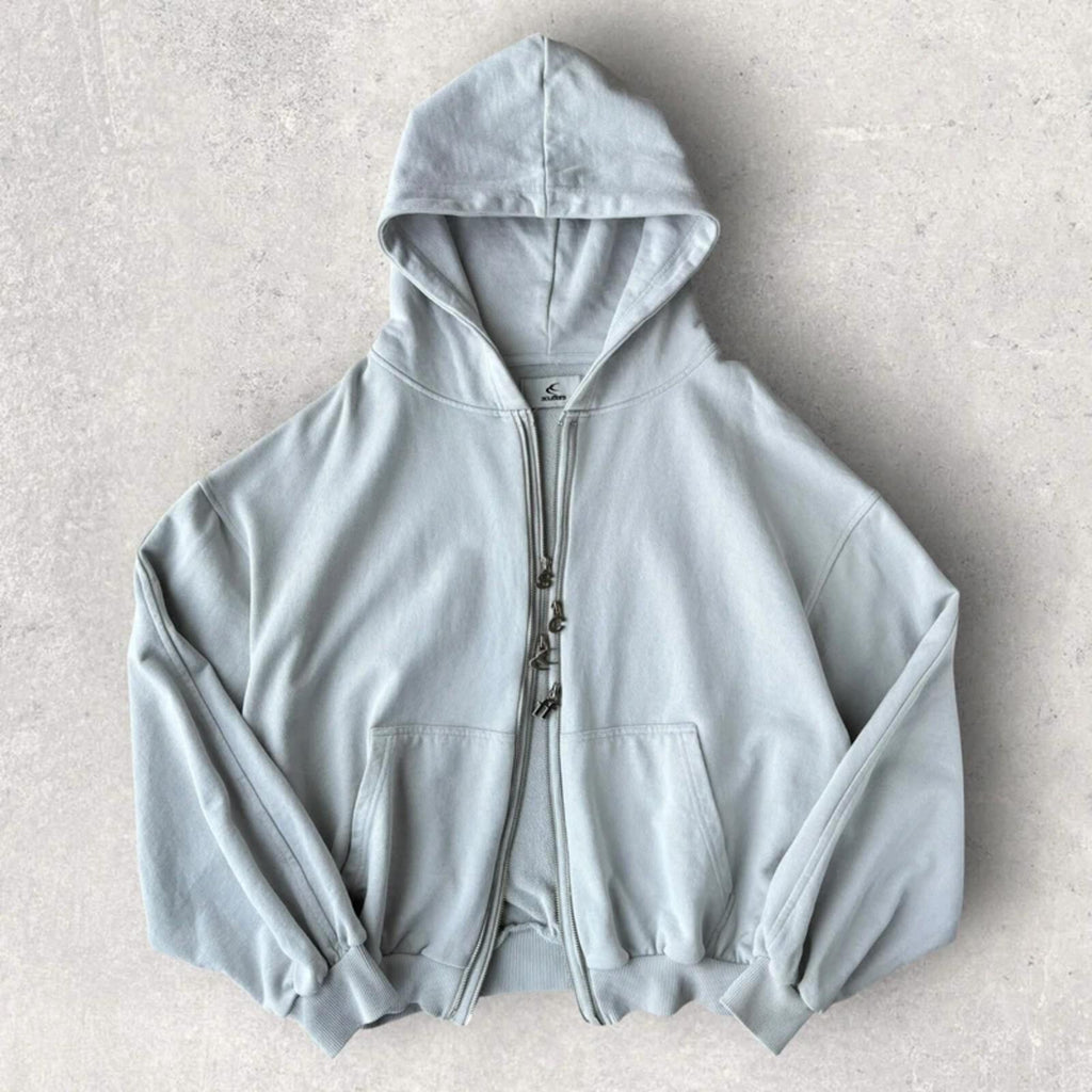 Scuffers Steel Grey Zipper Hoodie L