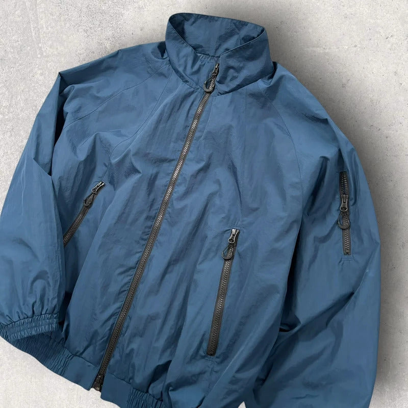 Uniform Bridge Cropped Sport Windbreaker Blue L