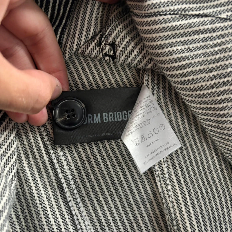 Uniform Bridge Stripe Work Shirt Black White M