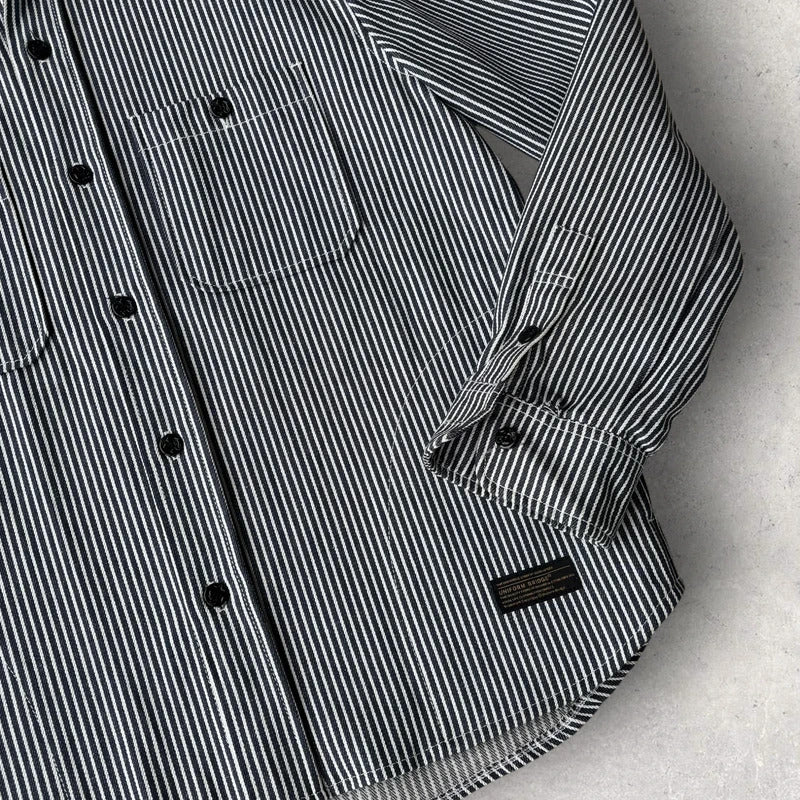 Uniform Bridge Hickory Stripe Chore Jacket Blue L