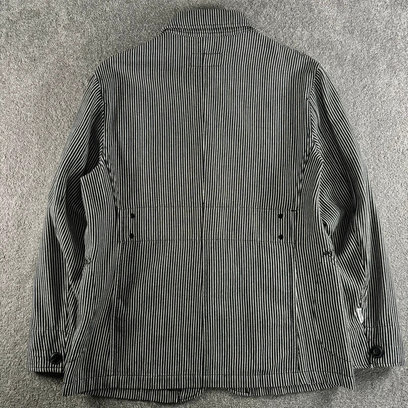 Uniform Bridge Stripe Work Shirt Black White M
