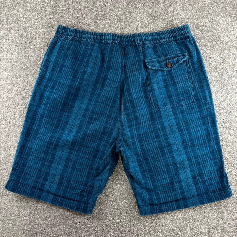 Universal Works Check Baggy Short Navy L