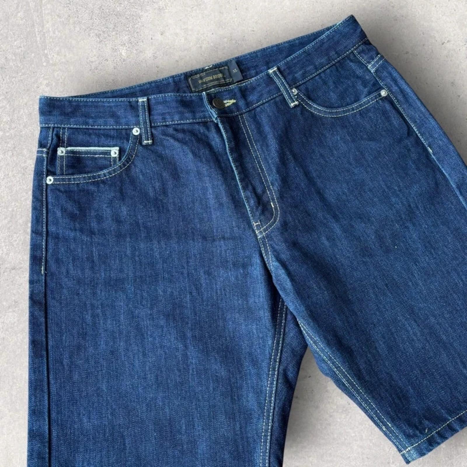 Uniform Bridge Baggy Denim Shorts Blue W34