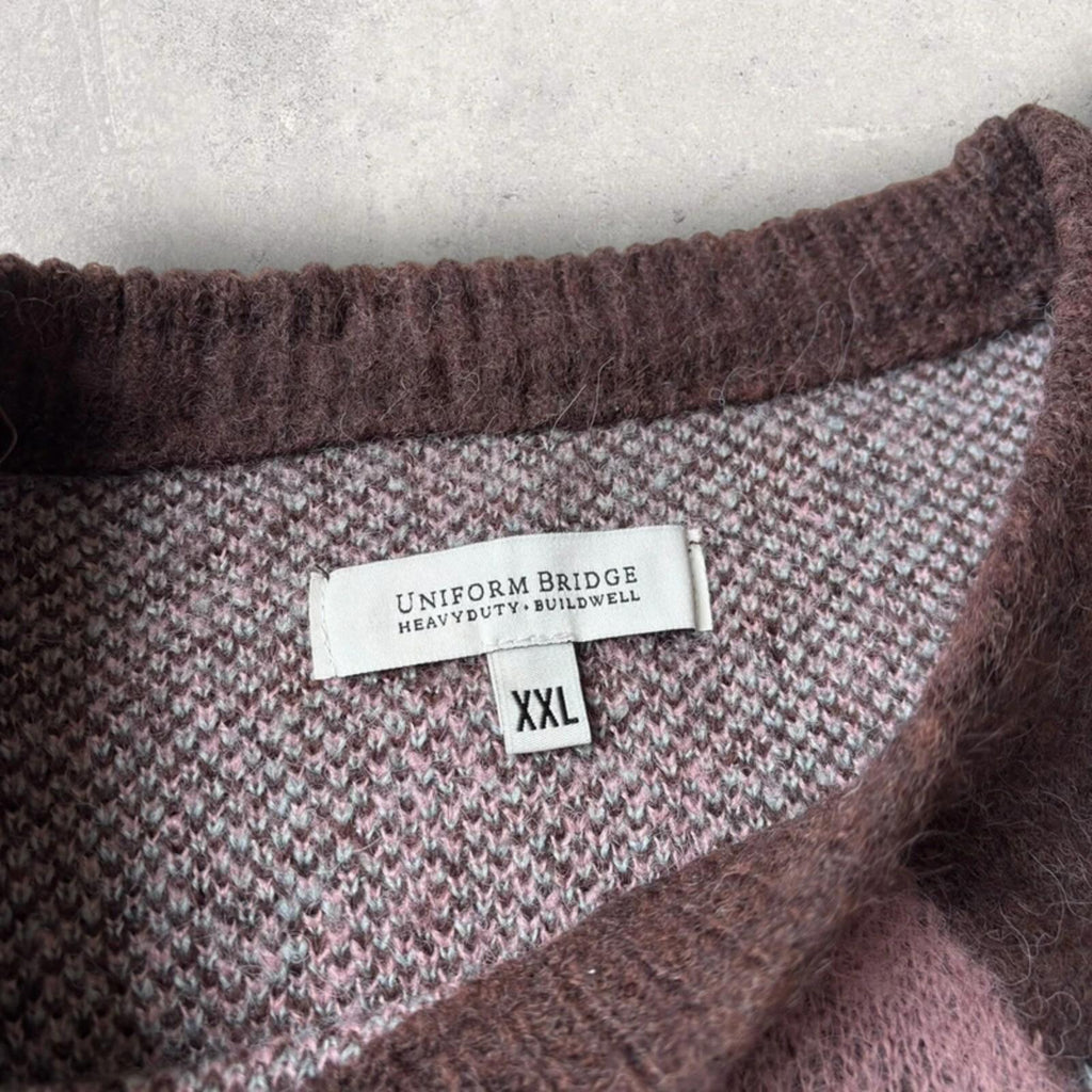 Uniform Bridge Argyle Knit Sweater Brown XL