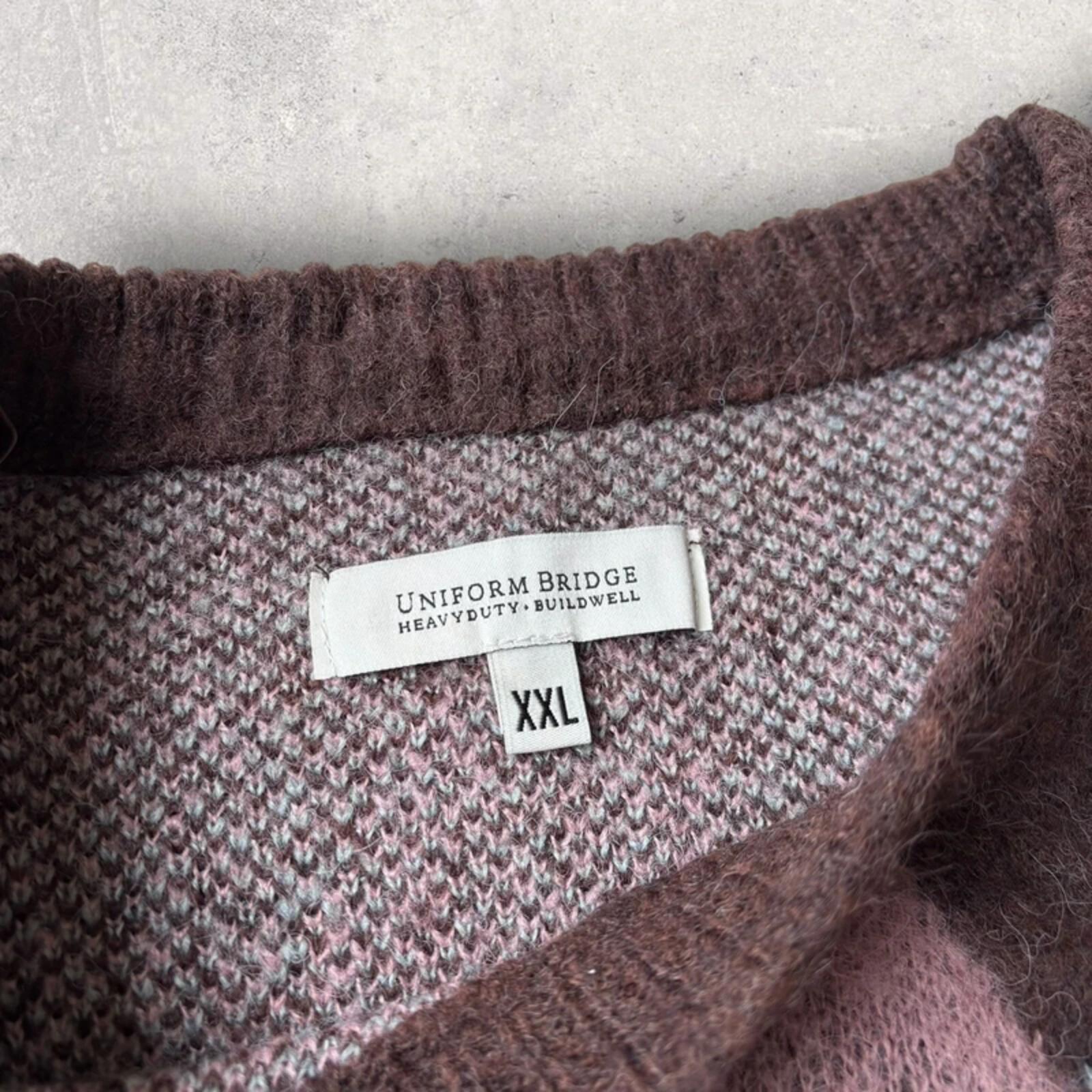 Uniform Bridge Argyle Knit Sweater Brown XL