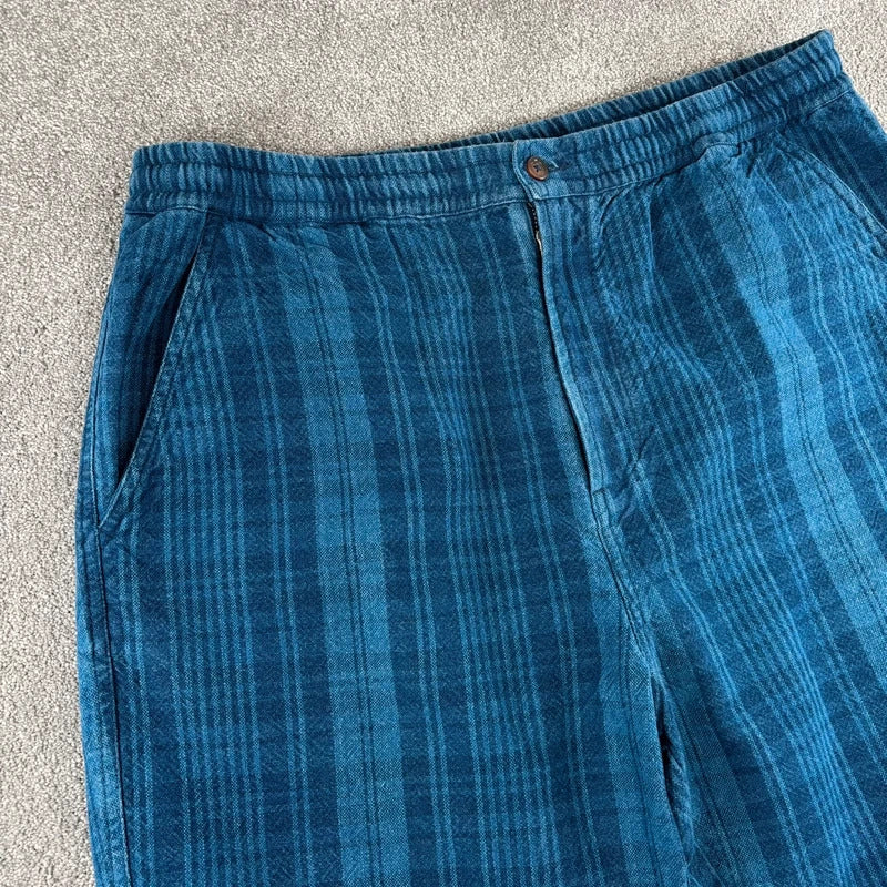 Universal Works Check Baggy Short Navy L
