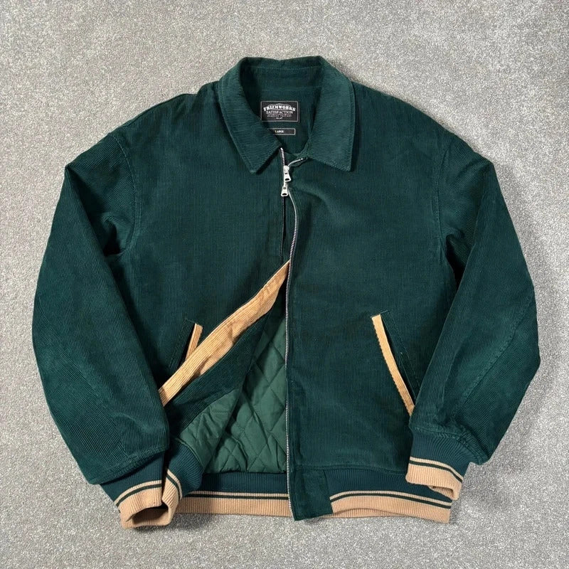 Frizmworks Corduroy Varsity Jacket Dark Green L