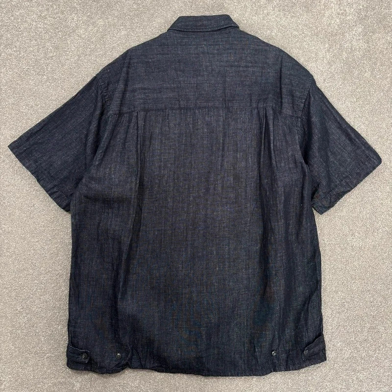 Frizmworks Linen Trucker Half Shirt Indigo L