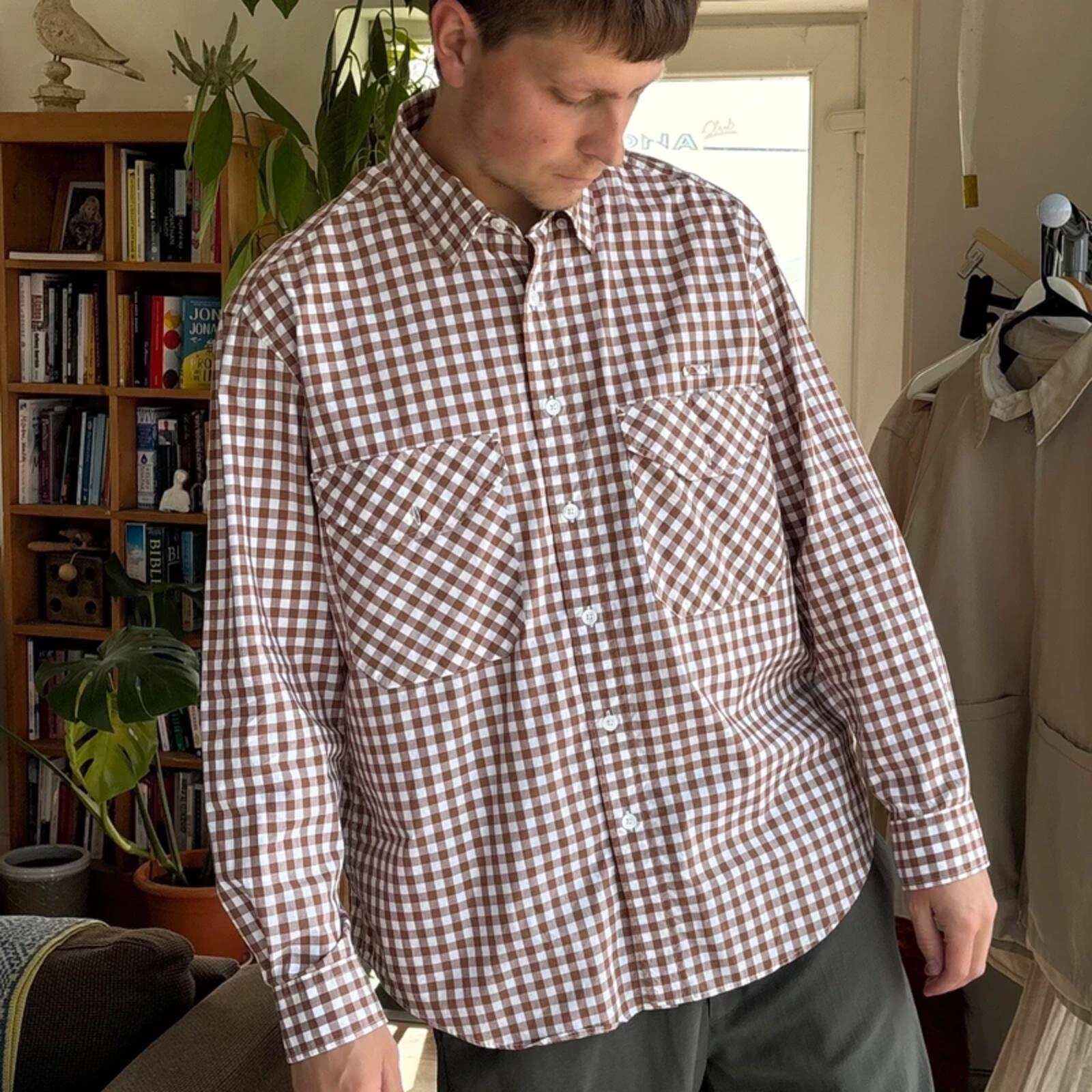 Frizmworks Check Oversized Shirt Brown M